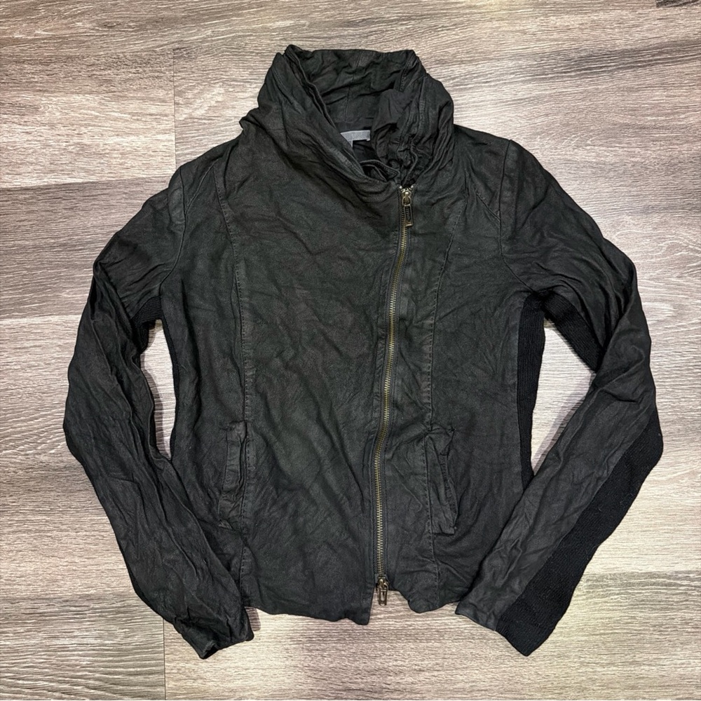 Vince Asymmetrical Full Zip Jacket Black Long Sleeve Women’s Medium